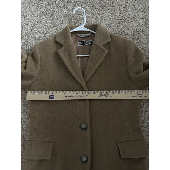 Intrend by Max Mara Made In Italy Long Brown 100% Wool Coat Size 4 Chic Luxury - Picture 6 of 13